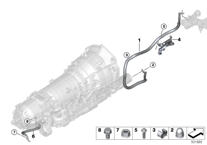 Провод стартера / массовый провод для BMW G05 X5 45eX B58X (схема запчастей)
