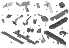 Элементы крепления жгута проводов для BMW E71 X6 35iX N54 (схема запасных частей)