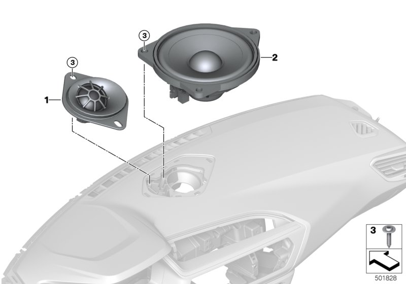 Детали динамика, панель приборов для BMW G29 Z4 M40i B58C (схема запчастей)