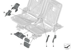 Накладки заднего сиденья 3-й ряд для BMW G07 X7 M50dX B57S (схема запасных частей)