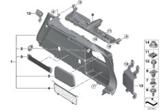 Обшивка багажного отделения П для BMW G06 X6 M50dX B57S (схема запасных частей)