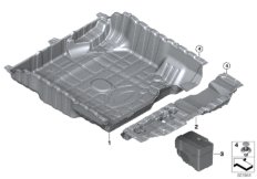 Вещевой отсек в полу багажного отделения для BMW G06 X6 M50dX B57S (схема запасных частей)