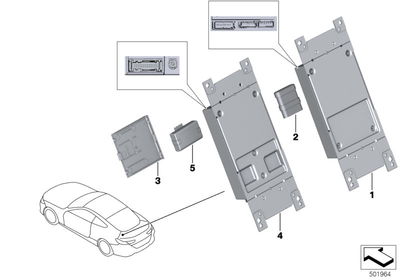 ЭБУ телематических услуг для BMW G14 M850iX N63B (схема запчастей)