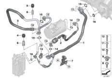 Трубопроводы хладагента для BMW G20 330e B48X (схема запасных частей)