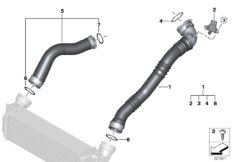 Воздуховод наддувочного воздуха для BMW F16 X6 28iX N20 (схема запасных частей)
