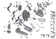 Автономная система отопления для BMW G20 318d B47B (схема запасных частей)