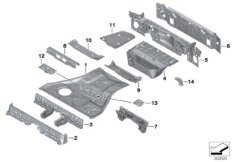 Дополнит.элементы пола багажника для BMW G07 X7 M50iX N63B (схема запасных частей)