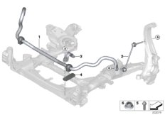 Стабилизатор Пд для BMW G06 X6 M50iX N63B (схема запасных частей)