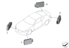 Радиолокационный датчик ближн.диапазона для BMW F91 M8 S63M (схема запасных частей)
