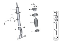 Стойка амортизатора Пд VDC/доп.элементы для BMW G06 X6 M50dX B57S (схема запасных частей)