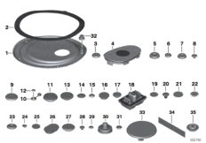Пробки/заглушки для BMW F32 430dX N57N (схема запасных частей)
