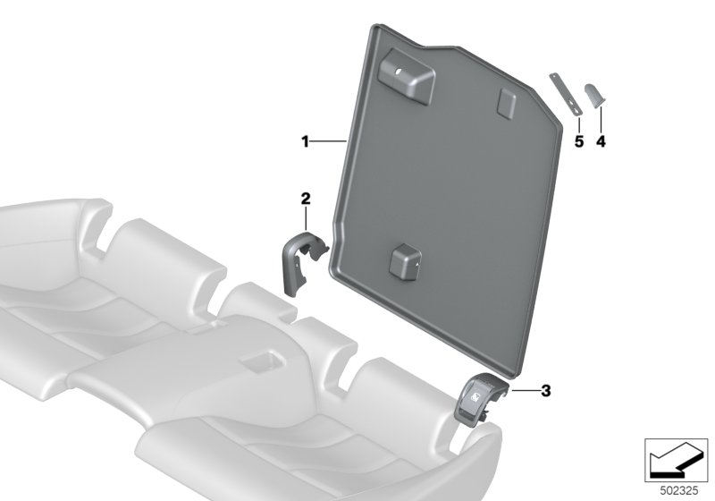 Накладки подушки заднего сиденья для BMW G15 840i B58C (схема запчастей)
