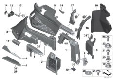 Боковая обшивка багажного отделения П для BMW G07 X7 M50dX B57S (схема запасных частей)