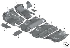 облицовка днища для BMW G05 X5 M50iX N63B (схема запасных частей)