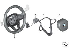 Инд.рулевое колесо, кожа, Airbag-Smart для BMW G06 X6 M50dX B57S (схема запасных частей)