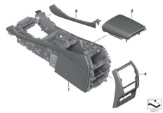 Individual центральная консоль кожа для BMW G07 X7 M50iX N63B (схема запасных частей)