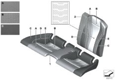 Инд.обивка заднего сиденья, климат-кожа для BMW G15 840dX B57 (схема запасных частей)