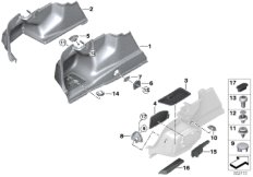 Обшивка багажного отделения Бок для BMW G12 750LiX 4.4 N63R (схема запасных частей)