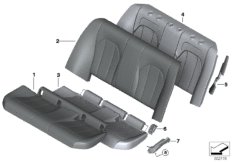 Набивка и обивка базового сиденья Зд для BMW G20 330d B57 (схема запасных частей)