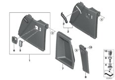 Обшивка багажного отделения П для BMW G01 X3 25dX (TX51) B47 (схема запасных частей)