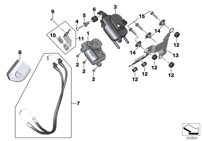 Заслонка глушителя для BMW K67 S 1000 RR 19 (0E21, 0E23) 0 (схема запчастей)