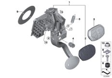 Педальный механизм АКПП для BMW F40 M135iX B48E (схема запасных частей)