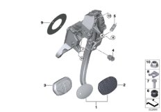 Педальный механизм АКПП для BMW F40 118i B38C (схема запасных частей)