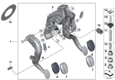 Педальный механизм для а/м с МКПП для BMW F40 118i B38C (схема запасных частей)