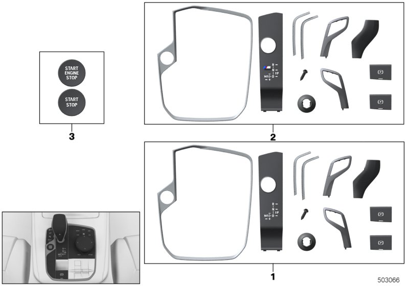Ремкомплект накладок центра управления для BMW G07 X7 M50iX N63B (схема запчастей)