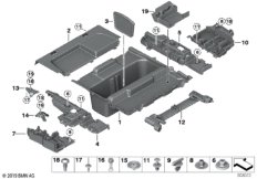 Дополнит.элементы пола багажника для BMW F31N 318i B38 (схема запасных частей)