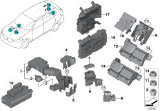 Токораспределитель/распределитель B+ для BMW G05 X5 40iX B58C (схема запасных частей)