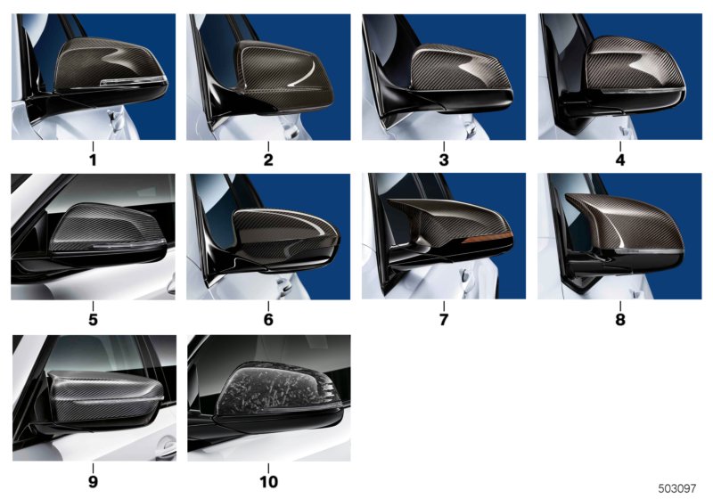 Обтекатели наружных зеркал M Performance для BMW F33 428i N20 (схема запчастей)