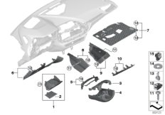 Доп.элементы панели приборов Нж. для BMW F40 120dX B47D (схема запасных частей)
