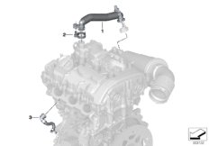 Система вентиляции картера для BMW I15 i8 B38X (схема запасных частей)