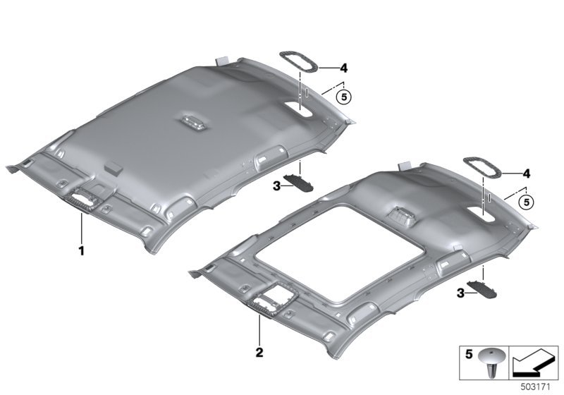 Потолок для BMW F40 118i B38C (схема запчастей)