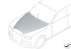 К-т дооснащения, капот Silver Satin для BMW RR11 Phantom N74L (схема запасных частей)