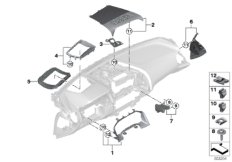 Доп.элементы панели приборов Вх для BMW G15 M850iX N63B (схема запасных частей)