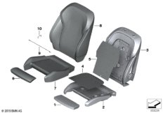 Сиденье Пд, набивка и обивка сид.пов.ком для BMW G01 X3 30dX (TX71) B57 (схема запасных частей)