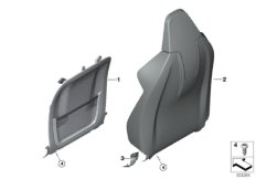 Накладки спинки переднего сиденья для BMW F97 X3 M S58 (схема запасных частей)