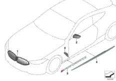 Аэродинам.принадлежности M Performance для BMW G14 M850iX N63B (схема запасных частей)
