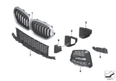 Облицовка M, декор.элементы Пд для BMW F48N X1 18dX B47 (схема запасных частей)