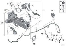 Система нейтрализации ОГ, охлаждение для BMW G21 320d B47D (схема запасных частей)