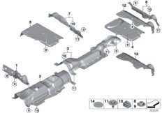 Теплоизоляция для BMW F56 JCW B48 (схема запасных частей)