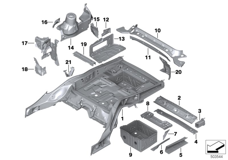 Нижние части Зд Внутр для ROLLS-ROYCE RR6 Dawn N74R (схема запчастей)