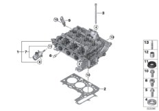 головка блока цилиндров для BMW I12N i8 B38X (схема запасных частей)