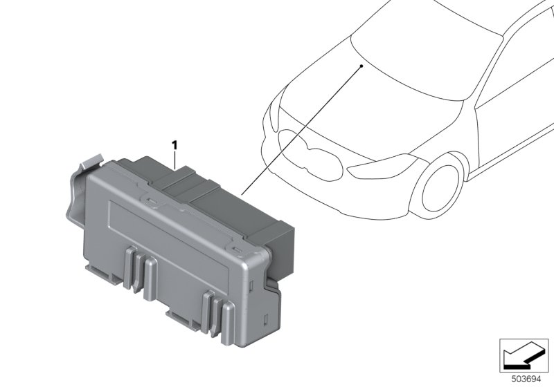 Распределитель тока модуля LIN для BMW F40 116d B37B (схема запчастей)
