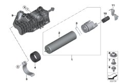 Топливный фильтр с обогревом для BMW E70N X5 30dX N57 (схема запасных частей)