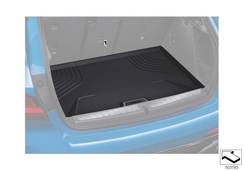 Фасонный коврик багажного отделения для BMW F40 M135iX B48E (схема запчастей)