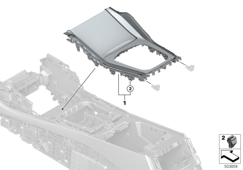 Дек.накладки на центральную консоль для BMW G06 X6 M50dX B57S (схема запчастей)