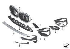 Облицовка, декор.элементы Пд для BMW F48N X1 25iX B46D (схема запасных частей)
